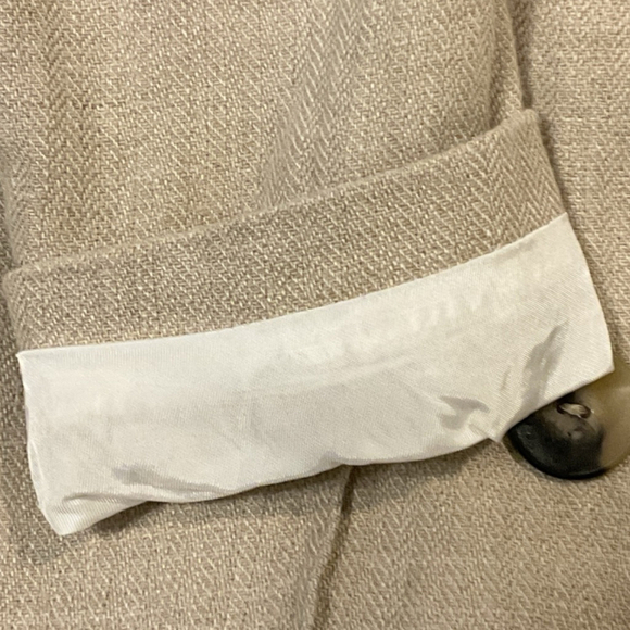 Zara Women's Linen Double Breast slouchy Boyfriend Blazer Natural Tan Size M - Picture 6 of 11